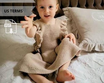 Patrón de vestido de bebé a crochet, vestidos de bebé a crochet sencillos en PDF, vestido a crochet de 0 a 24 meses