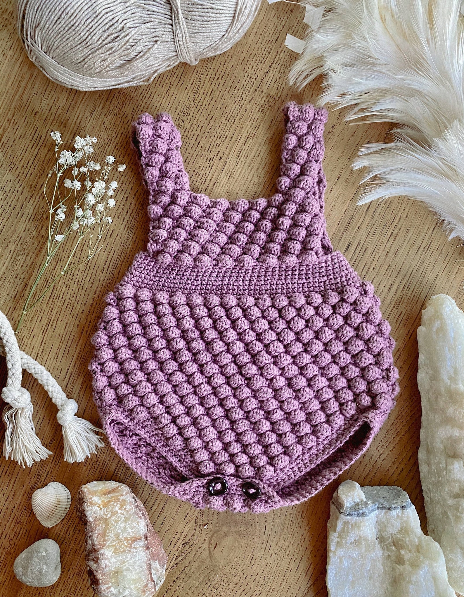 Crochet Romper Crochet Baby Pattern Crochet Big Bobble - Etsy UK