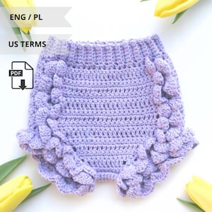 Modèle de crochet, Modèle de couche au crochet, Modèle de couvre-couche, Modèle de short bébé au crochet, Modèle de bloomer au crochet, bloomer bébé au crochet