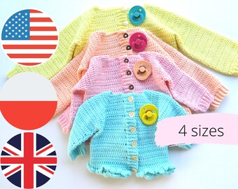 Simple Crochet Baby Jumper Pattern, Crochet Baby Cardigan Tutorial