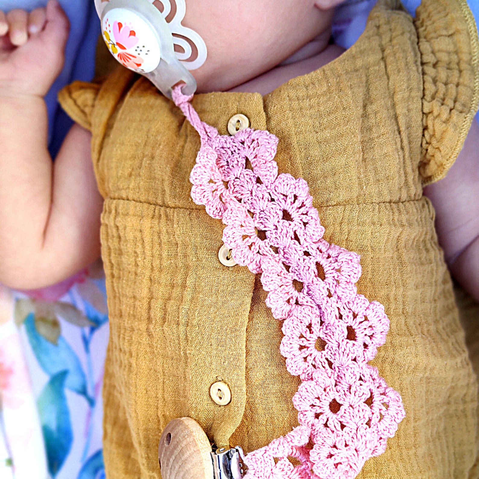 Crochet Pattern Pacifier Holder Lacy Pacifier Holder Etsy