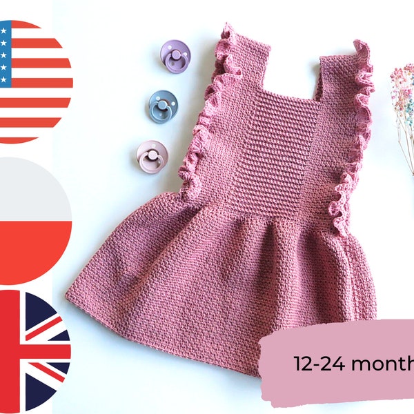 Crochet dress baby pattern baby, Sipmle crochet baby dresss pdf, crochet dress 1-2 Years