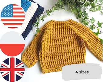 Crochet baby pattern, crochet baby 0-24 m, VIDEO + PDF, Simply crochet sweater, crochet baby cardigan pattern, crochet baby sweater pattern