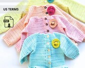 Simple crochet baby jumper pattern, crochet baby cardigan tutorial, crochet patterns sweater baby, DIY baby girl sweater Digtal Download PDF