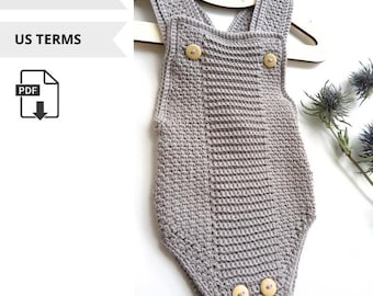 Mameluco de ganchillo, patrón de bebé de ganchillo, PDF de ganchillo, mameluco Lowly de ganchillo, mameluco Byaby de ganchillo, regalo de bebé de ganchillo