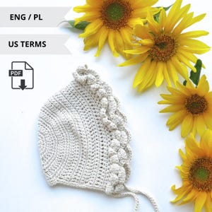 Crochet Baby Hat Pattern, Frilly Crochet Pattern, Newborn Baby Hat Pattern, Baby Hat Pattern Only, Pattern Instant Download, Easy