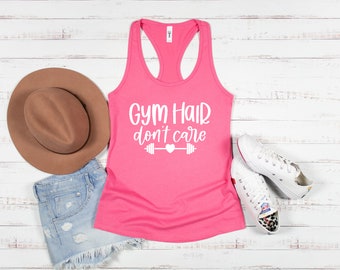 Gym Hair Don't Care Tank Top ♥ | Funny Gym Shirt