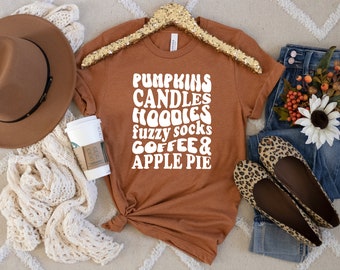 Fall Words T-Shirt ♥ | Pumpkins Candles Hoodies Tee