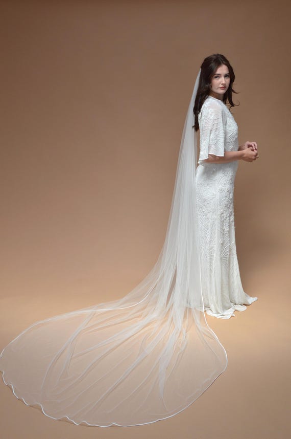 Cathedral Veil - 118inch soft - bride Ursumy Cathedral Wedding Veil 118 Inch - 2 Tier Soft Tulle  main image 3