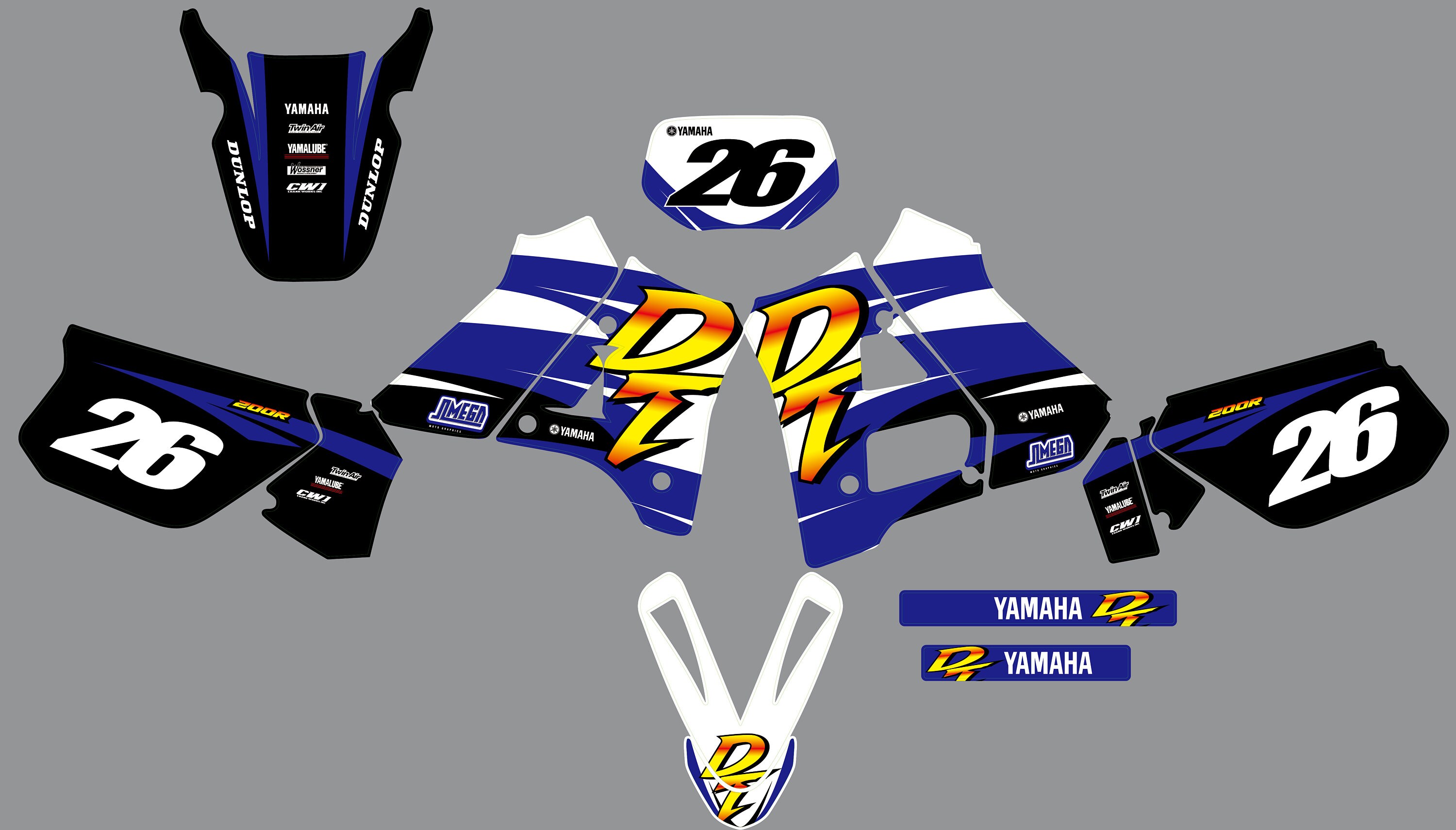 Custom Sticker Kit for Yamaha DT 200R 125R 1988 1989 1990 Etsy UK