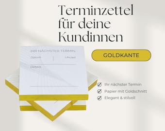Elegant Appointment Cards with Gold Edge - Set of 3 - Professional Appointment Pads for Your Business