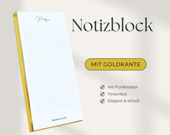 Dots Notepad with Gold Edge - Gold Edge - Beautiful Gift - Dots - Elegant Pad - Notes - For your Desk