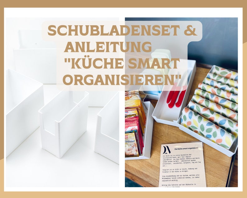 Küchen Organizer Set 9-teilig Spare Zeit, Geld & Nerven durch bessere Organisation Inklusive Anleitung Küche smart organisieren Bild 1