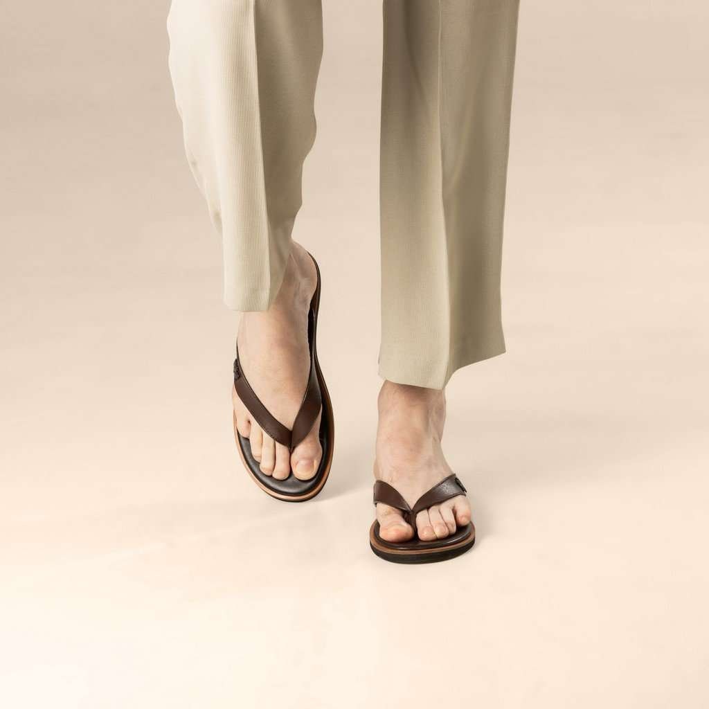 LEATHER FLIP FLOPS, Men's/women's Unisex Brown Sandals, Handmade