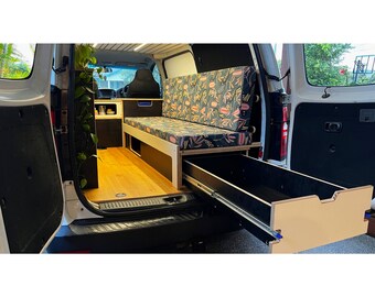 Camporan – Letto per Furgone Camper Leggero, Furgone Medio, Compatibile con Diversi Veicoli, Rete Pieghevole in Compensato Marino, Montaggio Facile
