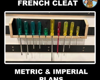 Screwdriver French Cleat Plan | French Cleat Tool Rack | Workshop Storage | Wall Mounted Organizer DIY - French Cleat