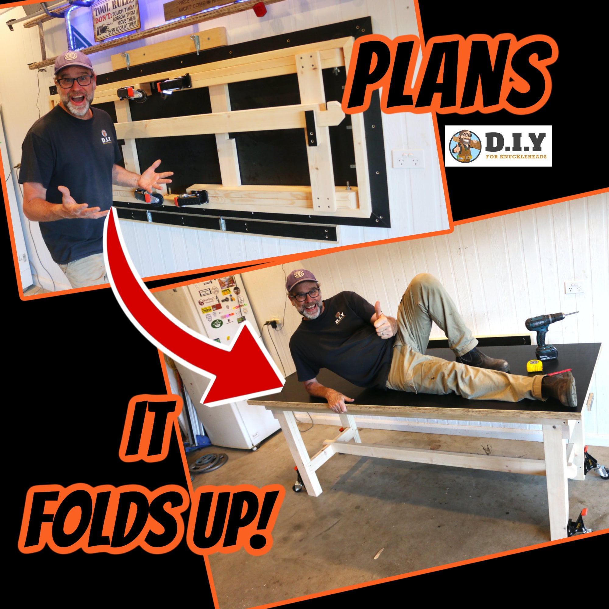 Diy wall 2024 mounted folding workbench