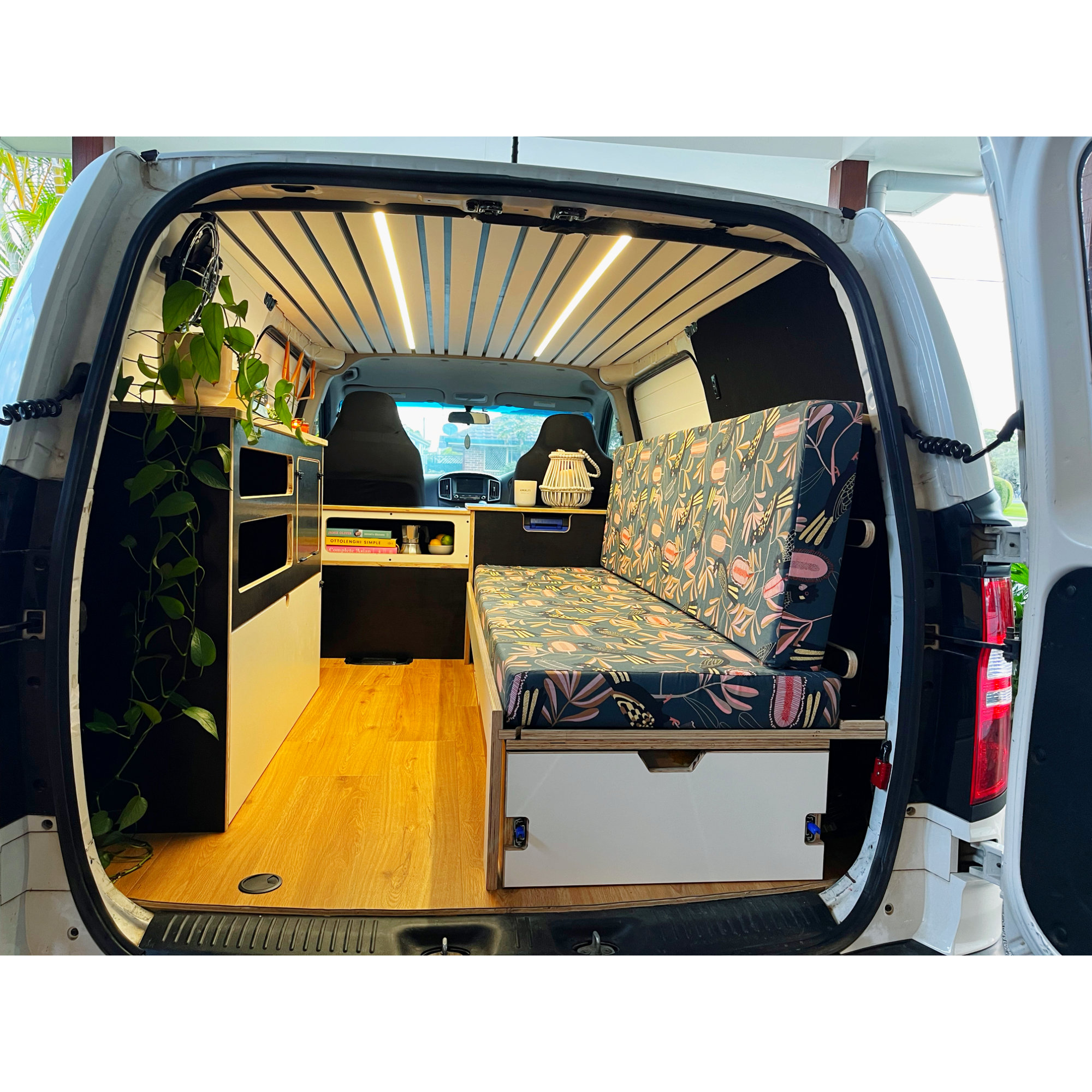 Camporan Letto Pieghevole Per Furgone Camper – In Compensato Marino Antiscivolo – Compatibile Con Citroën SpaceTourer, Nissan NV200, Peugeot Traveller E Opel Zafira Life