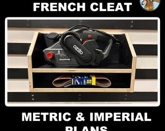 Belt Sander Holder Plan | Belt Sander French Cleat - French Cleat Tool Holder | power tool organiser | Workshop Organizer DIY - French Cleat