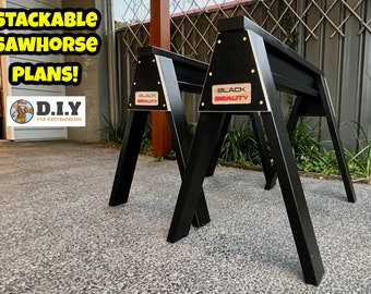 Easy to Build Sawhorses - Sawhorse Plans - Saw Horse - Saw Horse Plans - Stackable Sawhorse Plans -  Stackable Sawhorse -  Sawhorse pdf
