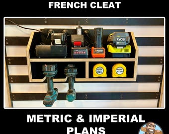 French Cleat Drill Holder Plan | Cordless Drill & Battery Storage | Power Tool Organizer | Workshop Wall Storage DIY