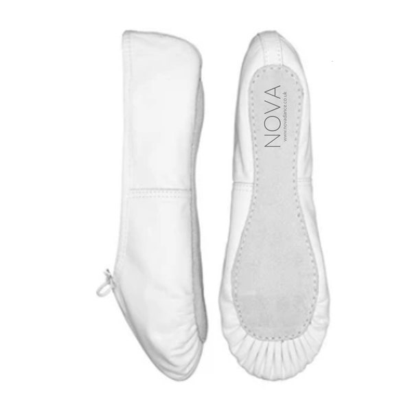 Zapatillas de Ballet Blancas Piel Suela Completa Zapatillas de Ballet Gimnasia Mujer Talla 2