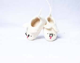 Kids felted 100% Woolen slippers with Soft Leather Sole for kids and women | Handmade in Nepal Indoor Slippers | Fine Quality Slippers