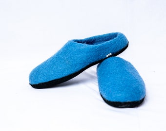 Colorful felted 100% Woolen slippers with Soft Leather Sole | Handmade in Nepal Indoor Slippers | Fine Quality Slippers