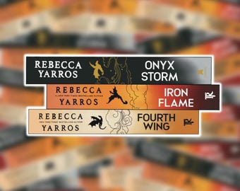 Fourth Wing Book Spine Die Cut Sticker | Book Theme Sticker | Bookish Item | Dragons | Iron Flame | Onyx Storm Sticker | Kindle Stickers