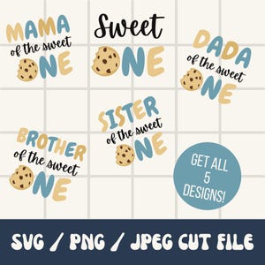 Sweet One Boys Erster Geburtstag | Geburtstagskind | Keks Thema Geburtstag | Mehrere Designs | Geburtstagsfeier | Süße Eins SVG | Süße PNG