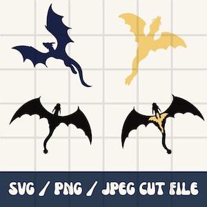 Drache geschnitten Datei | Tairn Sgaeyl & Andarna | Einkaufstasche PNG | Fantasie SVG | Drachen | Vierter Flügel Drachen | Flamme aus Eisen | Fantasie-Liebhaber