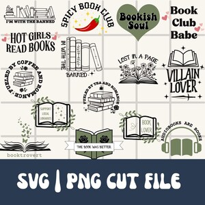 Book Svg Bundle | Book Lover Png Bundle | Smut Reader Svg | Bookish Svg | PNG Bundle | Svg Bundles | Book Club Svg | Spicy Book Club
