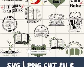 Book Svg Bundle | Book Lover Png Bundle | Smut Reader Svg | Bookish Svg | PNG Bundle | Svg Bundles | Book Club Svg | Spicy Book Club
