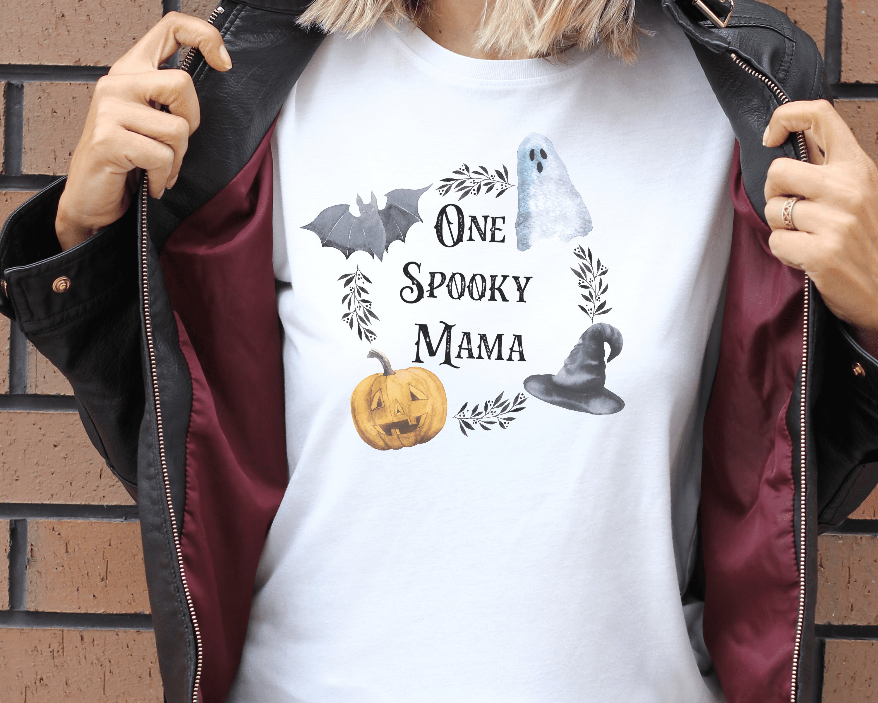 One Spooky Mama Halloween Shirt Fall T-Shirts Pumpkin | Etsy