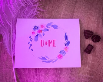 Spotify romantic Valentines Day / Anniversary flower Postal Card