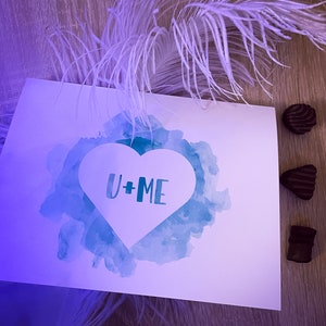 Spotify romantische Valentijnsdag / jubileum aquarel briefkaart