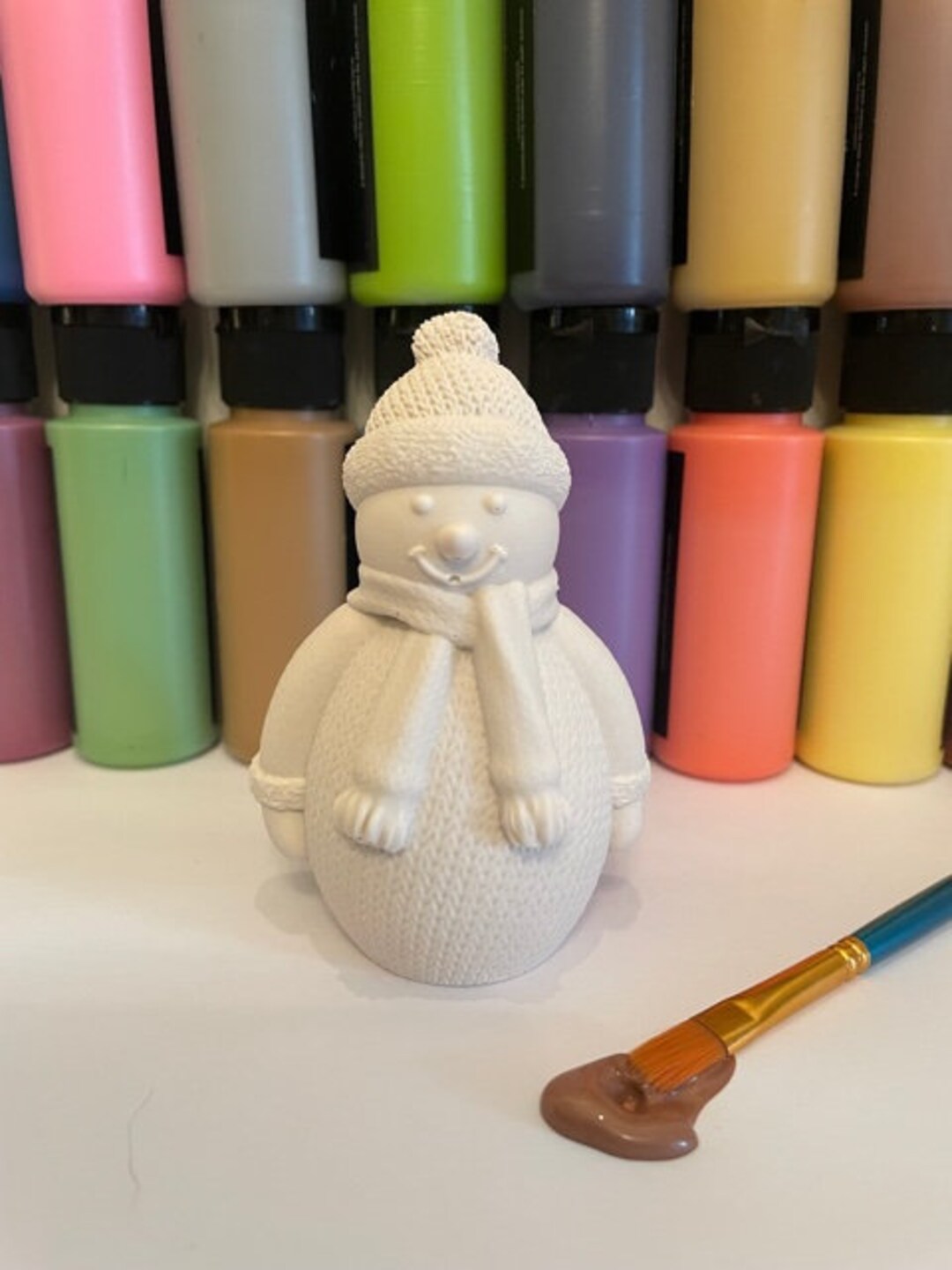Handmade Paint Your Own Jesmonite Snowman Etsy UK