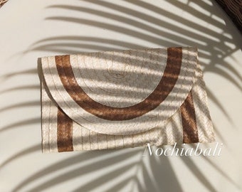 Handmade Pandanus Leaf Woven Clutch: Boho Beach Purse