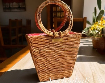 Rattan handbag, Beach wedding bag, summer rattan bag, evening handbag, gift for her