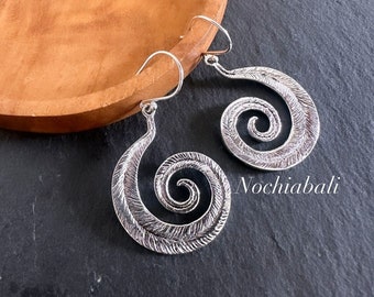 Feder Silber Ohrring, Feder Tropfen Ohrringe, Feder baumeln Ohrring, Boho Ohrring, Boho Feder Schmuck, Sterling Silber, Geschenk für sie