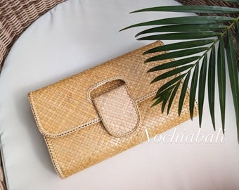 Pochette tissée de Bali, sac à main de soirée, pochette faite main, pochette tissée en pandanus, pochette de soirée, cadeau pour elle