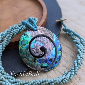 New Zealand Paua Abalone necklace, New Zealand Paua pendant, handmade necklace, boho jewelry, summer jewelry, gift for her