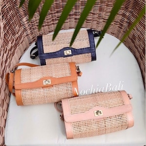 Sac en cuir en rotin, sac à bandoulière en rotin, sac à main en rotin à sangle, sac à bandoulière en rotin, cadeau pour elle