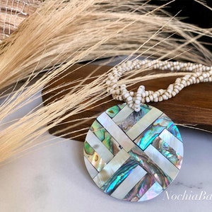Abalone pendant, Abalone Necklace, Mother of pearl necklace, Beach necklace, handmade Pendant, gift for her