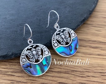 Orecchini pendenti a farfalla in argento sterling con