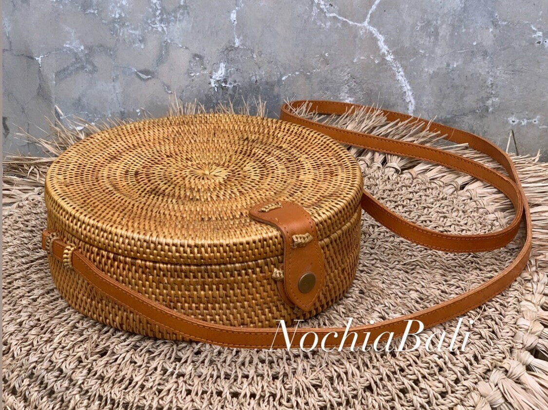 Boho Round Bag Handwoven Rattan Bag Bohemian Sling Bag - Etsy