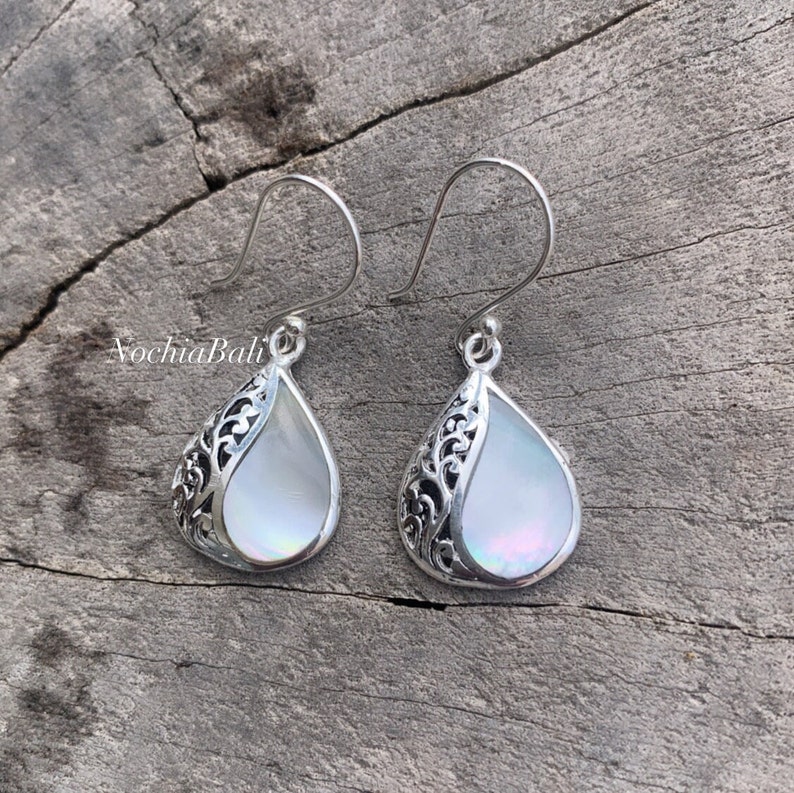 White Natural Mother of Pearl Earring Mother of Pearl - Etsy