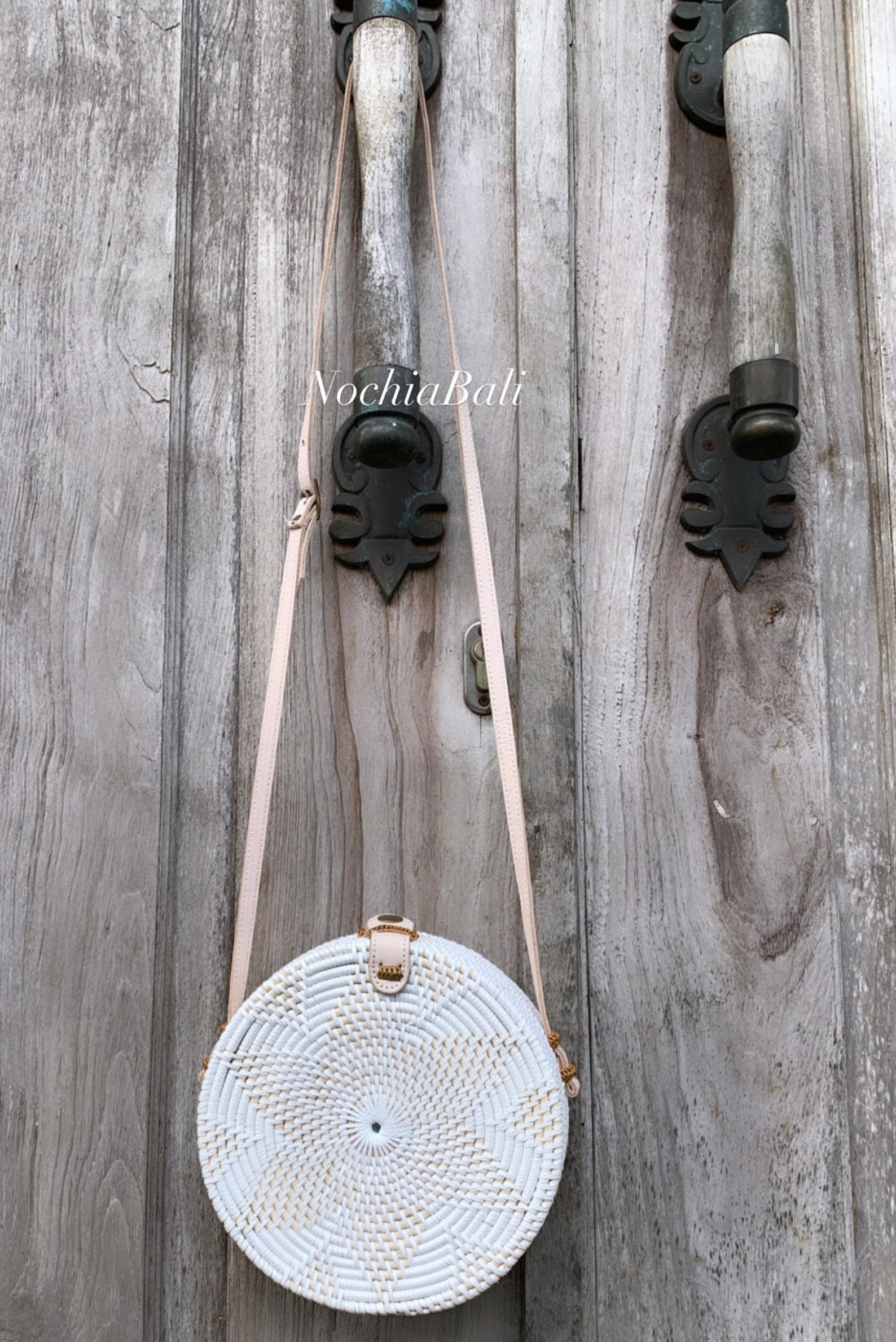 Bali White Rattan Bag Round Rattan Sling Bag Crossbody Bags Etsy