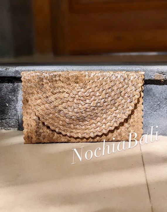Straw Clutch, Palm Leaf Purse, wedding clutch, Woven Boho Purse, Summer Clutch bag, Gift for her