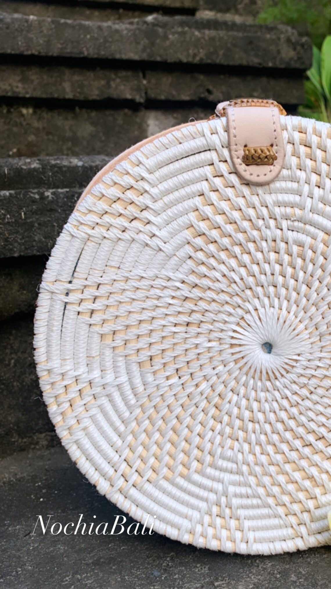 Bali White Rattan Bag Round Rattan Sling Bag Crossbody Bags Etsy